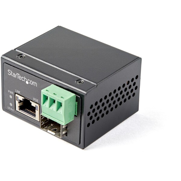 StarTech.com PoE + Industrial Media Converter 30W - Medienkonverter LWL Kupfer - Singlemod