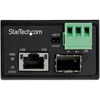 StarTech.com PoE + Industrial Media Converter 30W - Medienkonverter LWL Kupfer - Singlemod