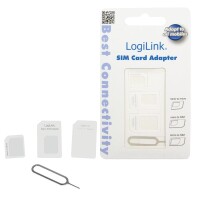 LogiLink AA0047 - SIM-Kartenadapter - Micro-SIM - Nano-SIM - SIM in voller Größe - Micro-SIM - 3 Stück(e) - Weiß - 73 mm