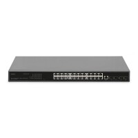 DIGITUS 24-Port Gigabit Switch,  19 Zoll, Managed,  4 SFP+ Uplinks