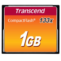 Transcend 1 GB CF 133x - 1 GB - Kompaktflash - MLC - 50 MB/s - 20 MB/s - Schwarz