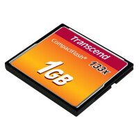 Transcend 1 GB CF 133x - 1 GB - Kompaktflash - MLC - 50 MB/s - 20 MB/s - Schwarz