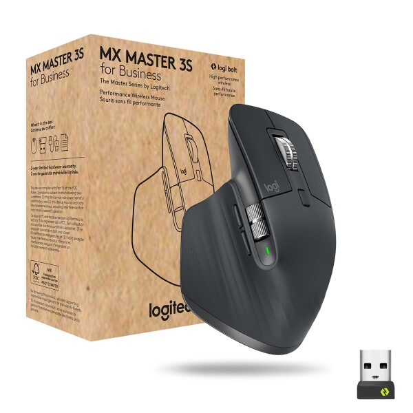 Logitech MX Master 3S for Business - rechts - Laser - Bluetooth - 8000 DPI - Graphit