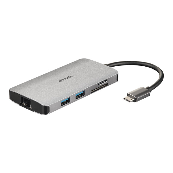 D-Link DUB-M810 - Kabelgebunden - USB 3.2 Gen 1 (3.1 Gen 1) Type-C - 100 W - IEEE 802.3 - IEEE 802.3ab - IEEE 802.3u - IEEE 802.3x - Silber - MicroSD (TransFlash) - SD - SDHC - SDXC