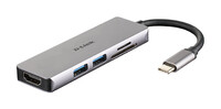 D-Link DUB-M530 - Kabelgebunden - USB 3.2 Gen 1 (3.1 Gen 1) Type-C - Aluminium - MicroSD (TransFlash) - SD - SDHC - SDXC - 5 Gbit/s - 4K Ultra HD