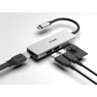 D-Link DUB-M530 - Kabelgebunden - USB 3.2 Gen 1 (3.1 Gen 1) Type-C - Aluminium - MicroSD (TransFlash) - SD - SDHC - SDXC - 5 Gbit/s - 4K Ultra HD