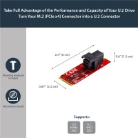 StarTech.com U.2 (SFF-8643) auf M.2 PCI Express 3.0 x4 Adapterkarte für 2,5" U.2 NVMe SSD - M.2 - U.2 - Rot - CE - FCC - REACH - 0 - 55 °C - -40 - 85 °C
