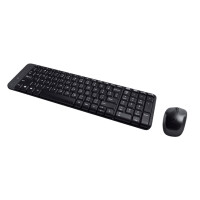 Logitech Wireless Combo MK220 - Volle Größe (100%) - Kabellos - RF Wireless - QWERTY - Schwarz - Maus enthalten