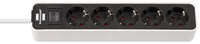 Brennenstuhl Ecolor Steckdosenleiste 5-fach weiss/schwarz 1,5m H05VV-F 3G1,5 - 1,5 m - Indoor - Schwarz - 5 AC-Ausgänge - 290 mm - Schwarz