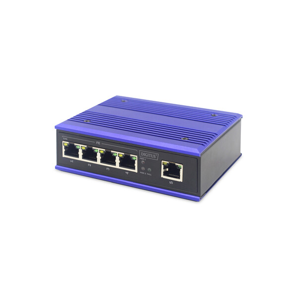 DIGITUS Industrial 5-Port Fast Ethernet Switch, Unmanaged