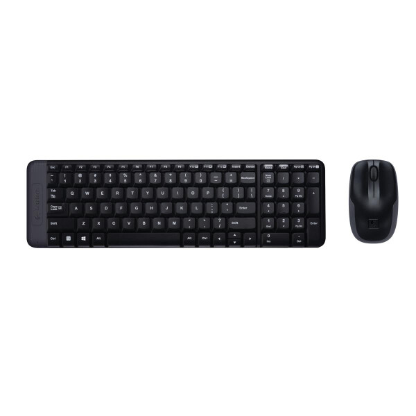 Logitech Wireless Combo MK220 - Mini - Kabellos - RF Wireless - QWERTY - Schwarz - Maus enthalten