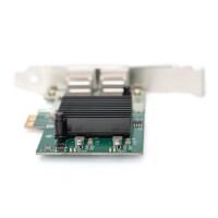 DIGITUS 2-Port Gigabit Ethernet Netzwerkkarte, RJ45, PCI Express, Intel Chipsatz
