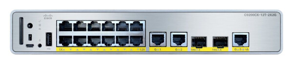 Cisco C9200CX-12T-2X2G-E - Managed - Gigabit Ethernet (10/100/1000) - Power over Ethernet (PoE) - Rack-Einbau