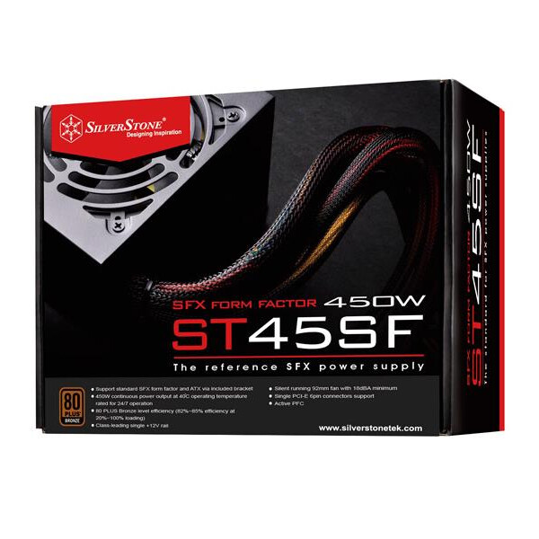 SilverStone ST45SF - 450 W - 90 - 264 V - 47 - 63 Hz - Aktiv - 110 W - 450 W