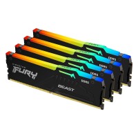 Kingston FURY Beast 128 GB 5200 MT/s DDR5 CL40 DIMM (4er-Kit) RGB XMP - 128 GB - 4 x 32 GB - DDR5 - 288-pin DIMM