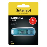 Intenso Rainbow Line - 4 GB - USB Typ-A - 2.0 - 28 MB/s - Kappe - Blau