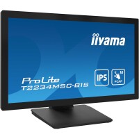 Iiyama ProLite 22” (54.6 cm) Full HD Monitor mit einem PCAP Multi-Touch-Display - IPS Panel - Touch-durch-Glas Technologie und Anti-Fingerprint-Beschichtung - 54,6 cm (21.5") - 1920 x 1080 Pixel - Full HD - 8 ms - Schwarz