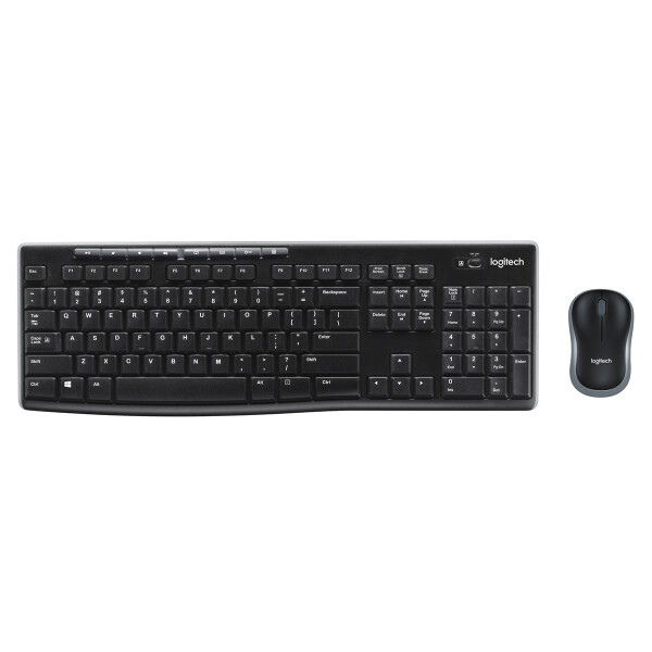 Logitech Wireless Combo MK270 - Volle Größe (100%) - Kabellos - USB - QWERTY - Schwarz - Maus enthalten