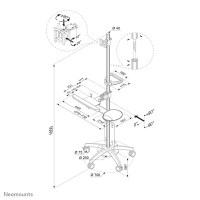 Neomounts by Newstar Mobiler Arbeitsplatz - Multimedia-Wagen - Silber - 6 kg - 25,4 cm (10 Zoll) - 68,6 cm (27 Zoll) - 75 x 75,100 x 100 mm