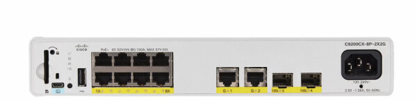 Cisco Catalyst C9200CX-8P-2X2G-A - Managed - L2/L3 - Gigabit Ethernet (10/100/1000) - Vollduplex - Power over Ethernet (PoE) - Rack-Einbau