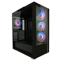 LC-Power Geh Midi Gaming 808B-ON Skylla_X inkl. 4 Lüfter - Gehäuse - ATX