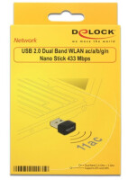 Delock USB 2.0 Dual Band WLAN ac/a/b/g/n Nano Stick - Netzwerkadapter - USB 2.0