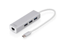 DIGITUS USB Typ C 3-Port Hub + Gigabit Ethernet