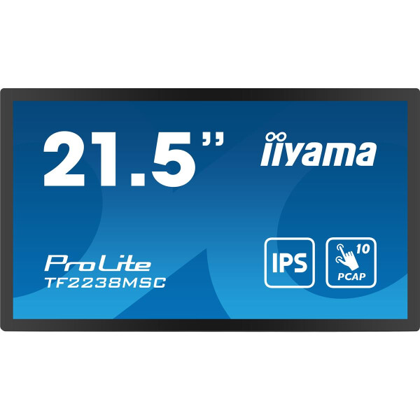 Iiyama TF2238MSC 54.5cm MTOUCH IPS 21.5/1920x1080/DP/HDMI/USB/PCAP - Flachbildschirm (TFT/LCD) - 54,5 cm