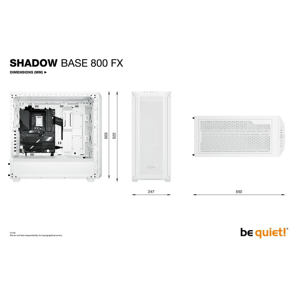 Be Quiet! ! Geh Shadow Base 800 FX - White