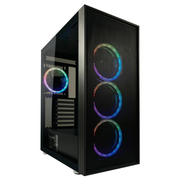 LC-Power Gehäuse Gaming 802B-ON Black Wandererd_X RGB black retail - PS/2 - Silber