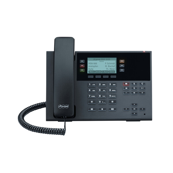 Auerswald COMfortel D-210 - IP-Telefon - Schwarz - Kabelloses Mobilteil - Kunststoff - 3 Zeilen - 2000 Eintragungen