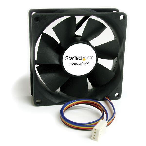 StarTech.com 80mm Computer Gehäuselüfter/ PWM Cooling Fan - Lüfter für Computer Gehäuse mit 4 pin Molex - Ventilator - 8 cm - 28 dB - Schwarz