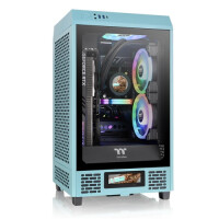 Thermaltake The Tower 200 tuerkis Tempered Glas