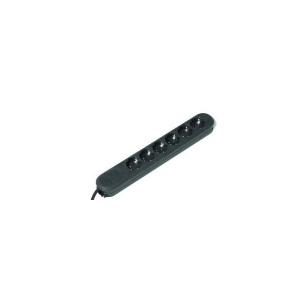 Bachmann SMART 6x Schuko H05VV-F 3G 1.50mm² 16A/3680W 3m - 3 m - Kunststoff - Schwarz - 6 AC-Ausgänge - 3680 W - 16 A