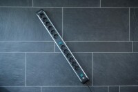 Brennenstuhl 1391030200 - 3 m - Indoor - Abgewinkelt - IP20 - Schwarz - Silber - 12 AC-Ausgänge