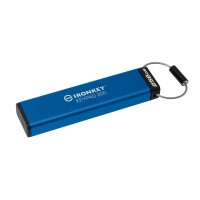 Kingston IronKey 256GB Keypad 200 - FIPS 140-3 Lvl 3 (ausstehend) AES-256 Verschlüsselung - 256 GB - USB Typ-A - 3.2 Gen 1 (3.1 Gen 1) - 145 MB/s - Schutzhülle - Blau