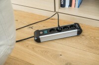 Brennenstuhl 1391030400 - 1,8 m - Indoor - Abgewinkelt - IP20 - Aluminium - Schwarz - Silber