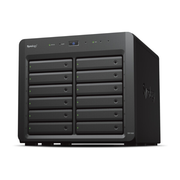 Synology DX1222 - HDD / SSD-Gehäuse - 2.5/3.5 Zoll - SATA - Serial ATA II - Serial ATA III - Hot-Swap - Schwarz