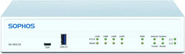 Sophos SD-RED 20 - 250 Mbit/s - IEEE 802.3 - IEEE 802.3ab - IEEE 802.3u - 10,100,1000 Mbit/s - 256-bit AES - Kabelgebunden - Weiß
