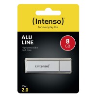 Intenso Alu Line - 8 GB - USB Typ-A - 2.0 - 28 MB/s - Kappe - Silber