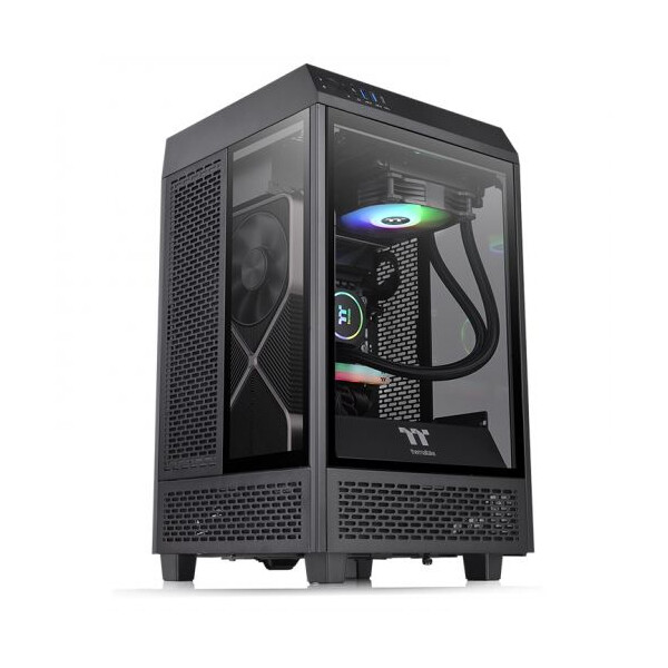 Thermaltake The Tower 100 - Mini Tower - PC - Schwarz - Mini-ITX - SPCC - Gehärtetes Glas - Gaming