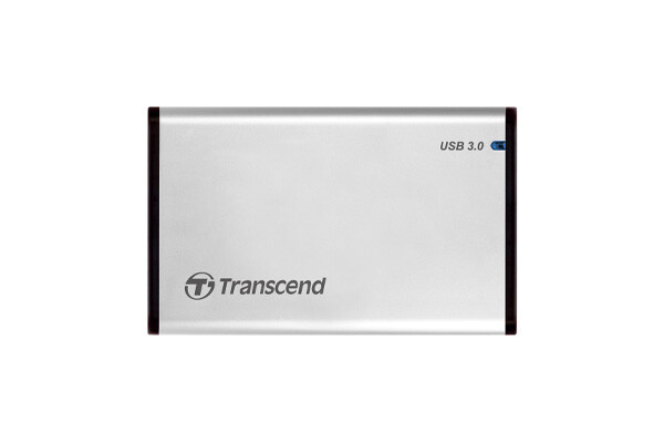 Transcend StoreJet 25S3 - HDD / SSD-Gehäuse - 2.5 Zoll - Serial ATA III - 6 Gbit/s - USB Anschluss - Silber