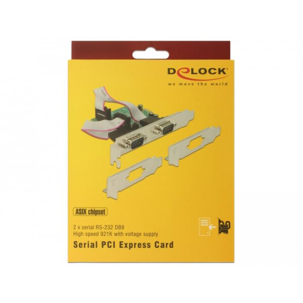 Delock 89641 - PCIe - Seriell - Niedriges Profil - PCIe 2.0 - RS-232 - Grün