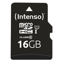 Intenso 3424470 - 16 GB - MicroSD - Klasse 10 - UHS-I - Class 1 (U1) - Schockresistent - Temperaturbeständig - Wasserdicht - Röntgensicher