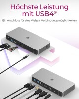 ICY BOX 10-in-1 USB4 Notebook DockingStation mit zweifacher Videoausgabe - Kabelgebunden - USB4 - 100 W - 10,100,1000,2500 Mbit/s - Anthrazit - Schwarz - MicroSD (TransFlash) - MicroSDHC - MicroSDXC - SD - SDHC - SDXC