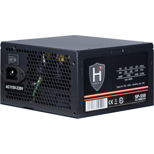 Inter-Tech HIPOWER SP-550 - 550 W - 100 - 240 V - 50 - 60 Hz - 10 A - Aktiv - 120 W