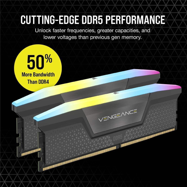 Corsair VENGEANCE RGB DDR5 6000MT/s 32GB (2x16GB) Grey - AMD EXPO - 32 GB