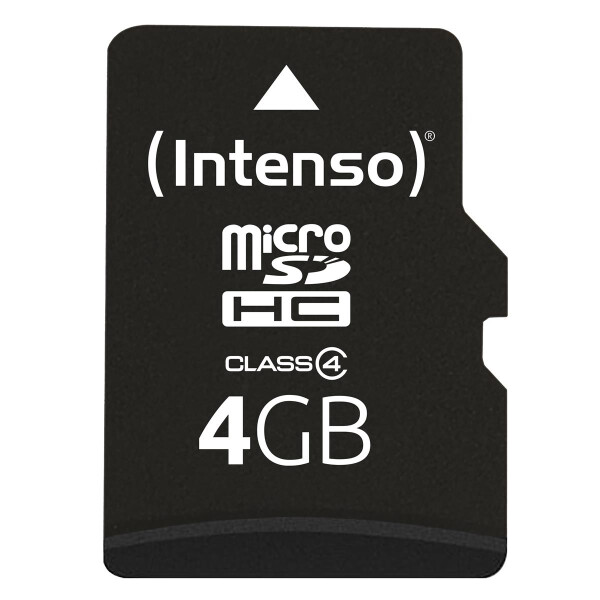 Intenso microSD Karte Class 4 - 4 GB - MicroSDHC - Klasse 4 - 20 MB/s - 5 MB/s - Schockresistent - Temperaturbeständig - Röntgensicher