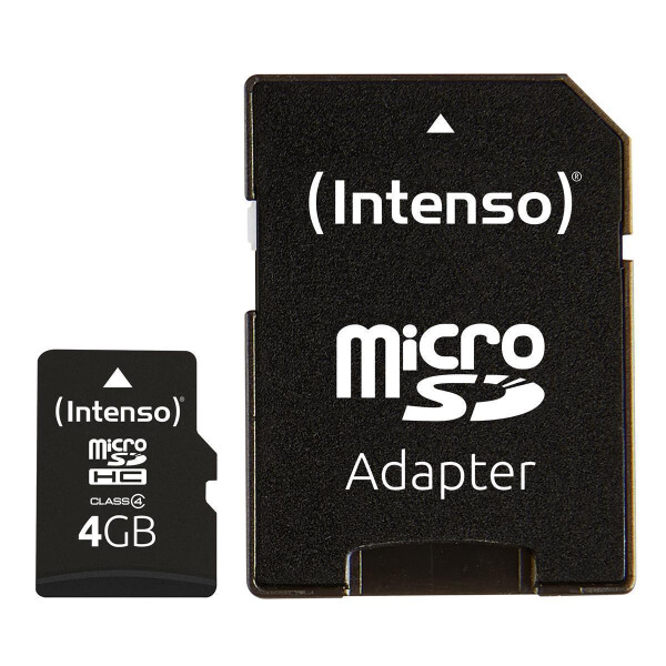 Intenso microSD Karte Class 4 - 4 GB - MicroSDHC - Klasse 4 - 20 MB/s - 5 MB/s - Schockresistent - Temperaturbeständig - Röntgensicher