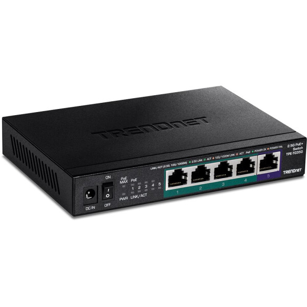 TRENDnet TPE-TG350 - Unmanaged - 2.5G Ethernet (100/1000/2500) - Vollduplex - Power over Ethernet (PoE) - Wandmontage